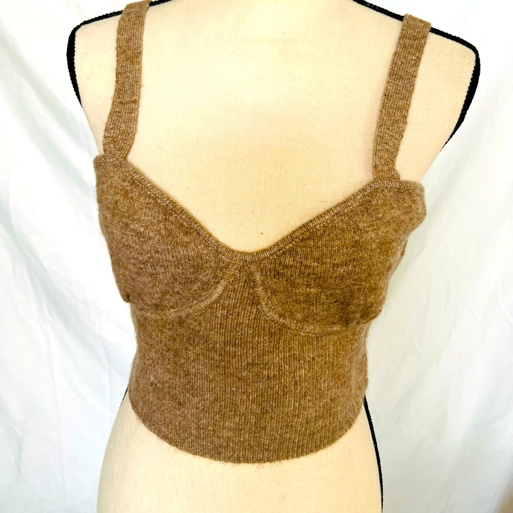 MNG Brown Cropped Tank Top Large
